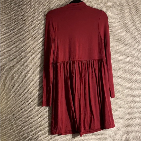 Asos Red Longsleeve Mockneck Dress - Picture 4 of 7
